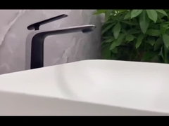 Torneira de misturador da bacia do punho furo moderno de bronze da embarcação do único única no cinza