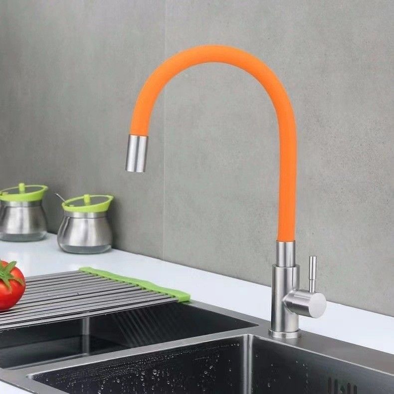 Punho frio do torneira da torneira da cozinha SUS304 bico colorido flexível somente do único