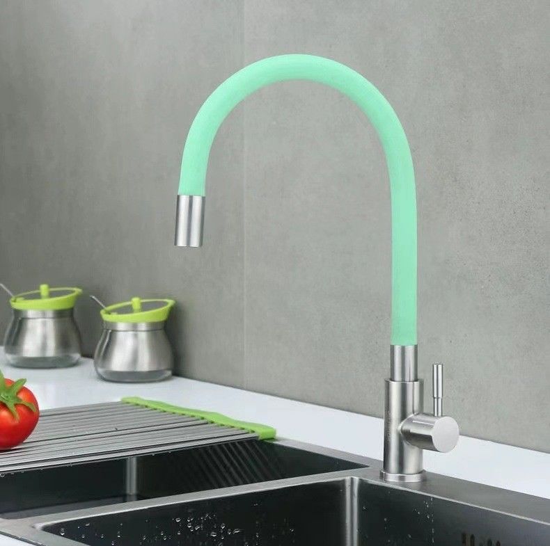 Punho frio do torneira da torneira da cozinha SUS304 bico colorido flexível somente do único