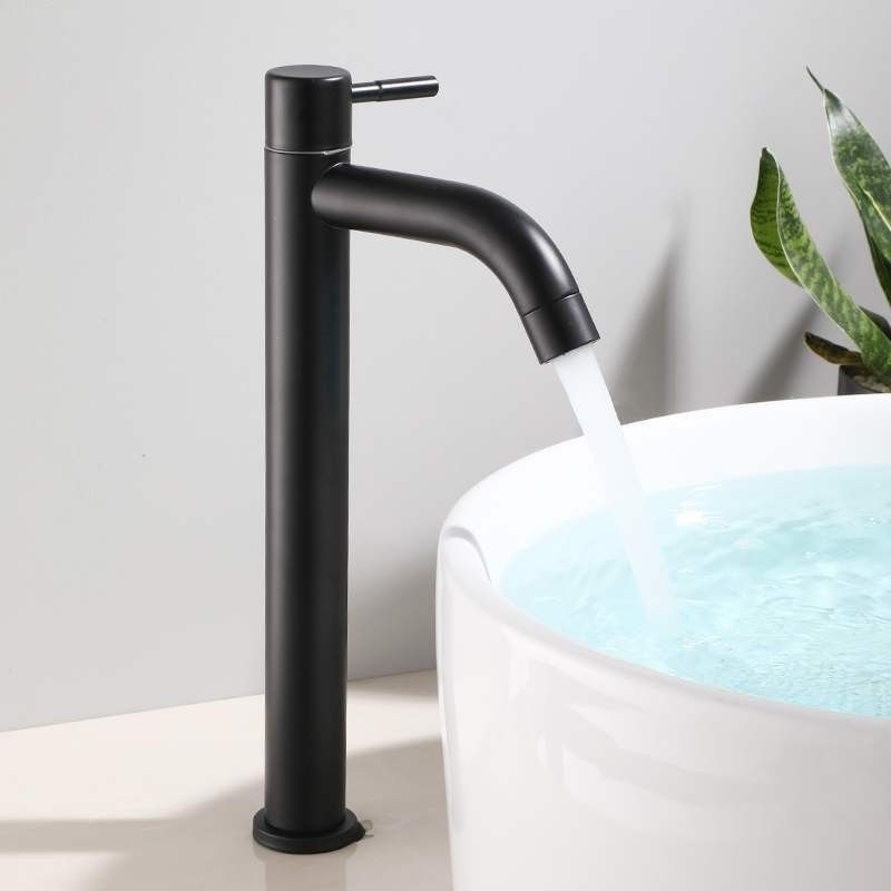 Torneiras à moda frios do banheiro da bacia Ta da água da embarcação de aço inoxidável do Único-punho SUS304 únicos no Sn Matte Black