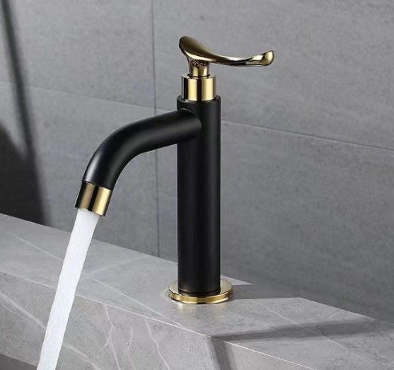 Torneiras da bacia da água fria do banheiro à moda de aço inoxidável da embarcação SUS304 únicas em Matte Black