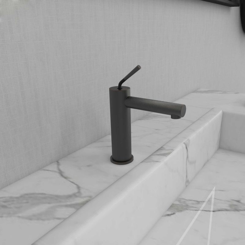Misturador da bacia da embarcação do SN de Matte Black do punho dos torneiras minimalistas do banheiro SUS304 único