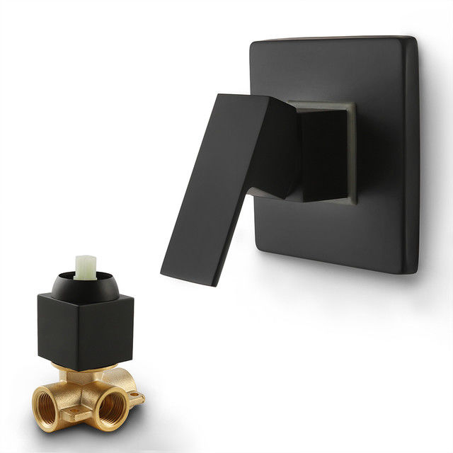 A pressão de Chrome Matte Black Square Shower Handle equilibrou 1/2 em áspero no jogo de guarnição da válvula