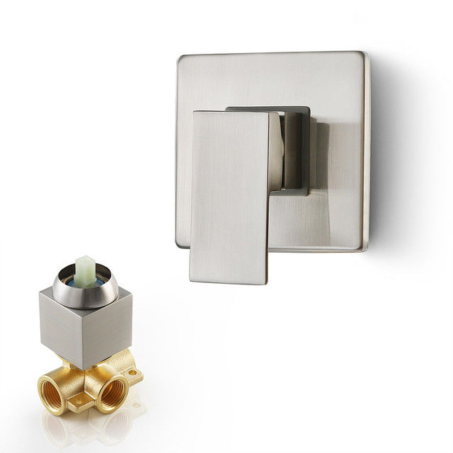 A pressão de Chrome Matte Black Square Shower Handle equilibrou 1/2 em áspero no jogo de guarnição da válvula
