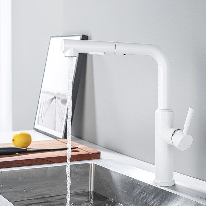 O punho de alavanca puxa para baixo o torneira do dissipador em Matte Black Chrome Sn White Grey Finish