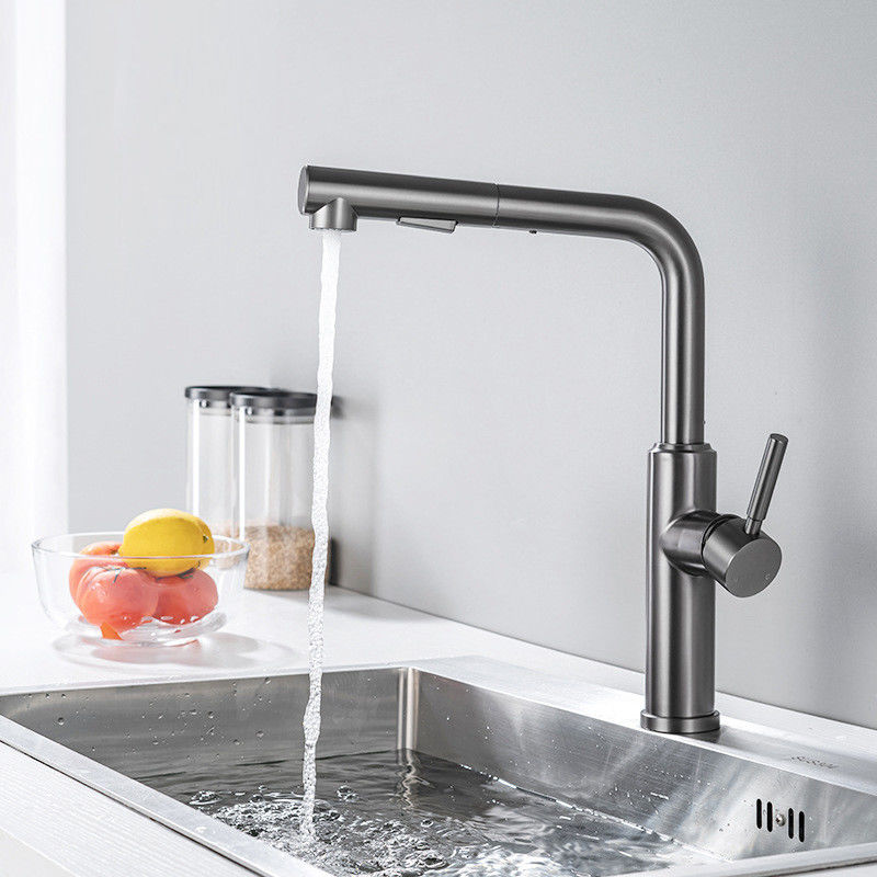 O punho de alavanca puxa para baixo o torneira do dissipador em Matte Black Chrome Sn White Grey Finish