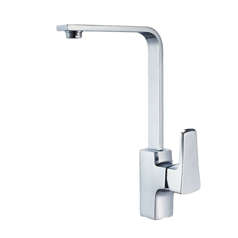 2023 Moderno Single Hole Polish pesado de fundição quadrada misturador torneira preto torneira de cozinha de latão
